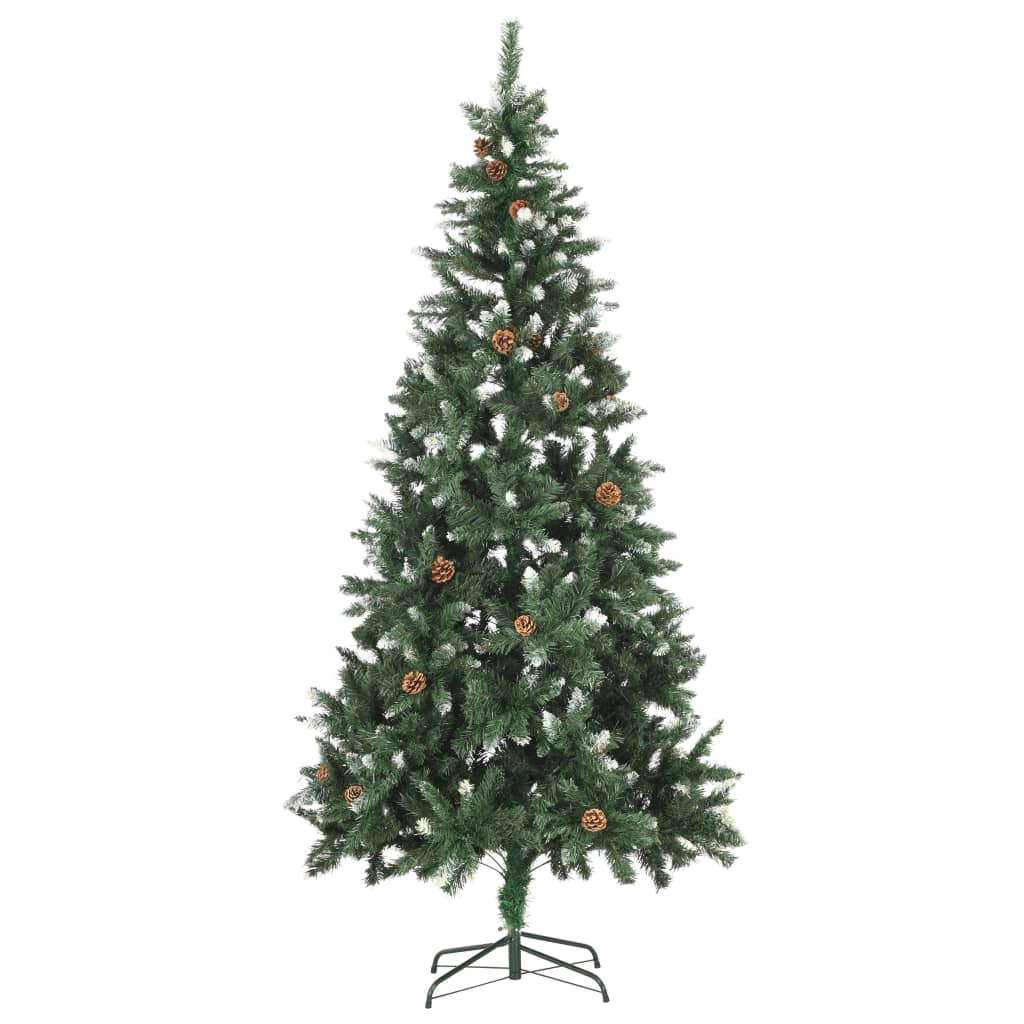 Albero di Natale Artificiale Pigne e Brillantini Bianchi 210 cm | homemem39