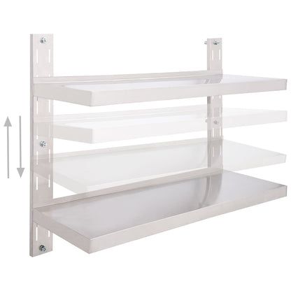 Mensola a Sospensione a 2 Livelli in Acciaio Inox 100x30 cm | homemem39