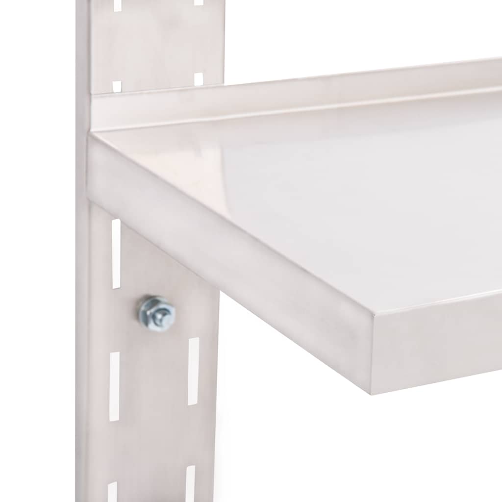 Mensola a Sospensione a 2 Livelli in Acciaio Inox 100x30 cm