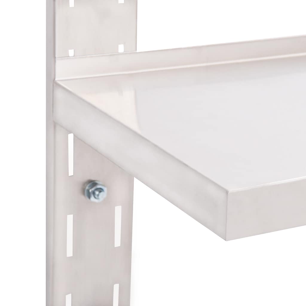 Mensola a Sospensione a 2 Livelli in Acciaio Inox 120x30 cm