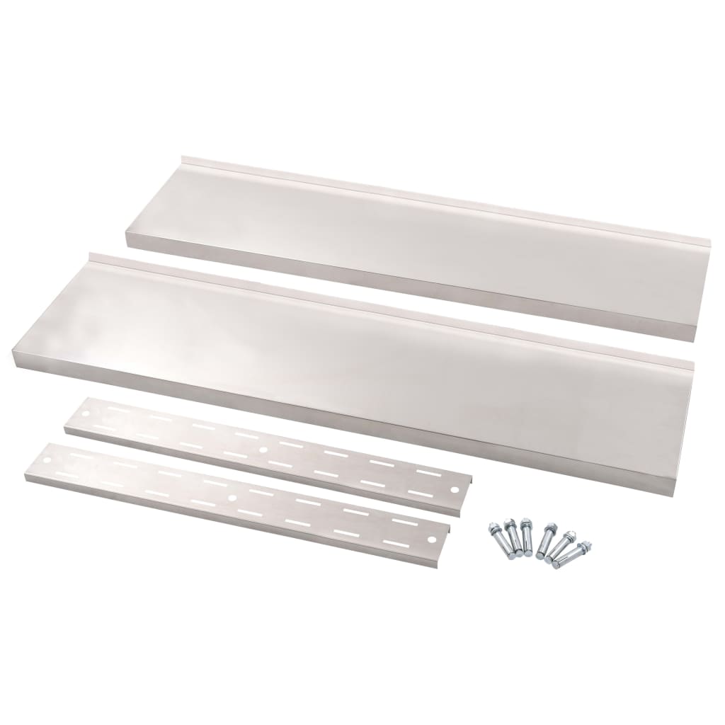 Mensola a Sospensione a 2 Livelli in Acciaio Inox 120x30 cm | homemem39