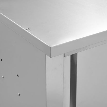 Armadio da Cucina ad Ante Scorrevoli 120x40x50cm Acciaio Inox