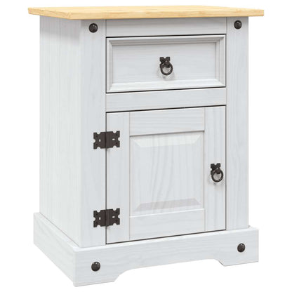 Comodino in Legno di Pino Messicano Corona Bianco 53x39x67 cm - homemem39