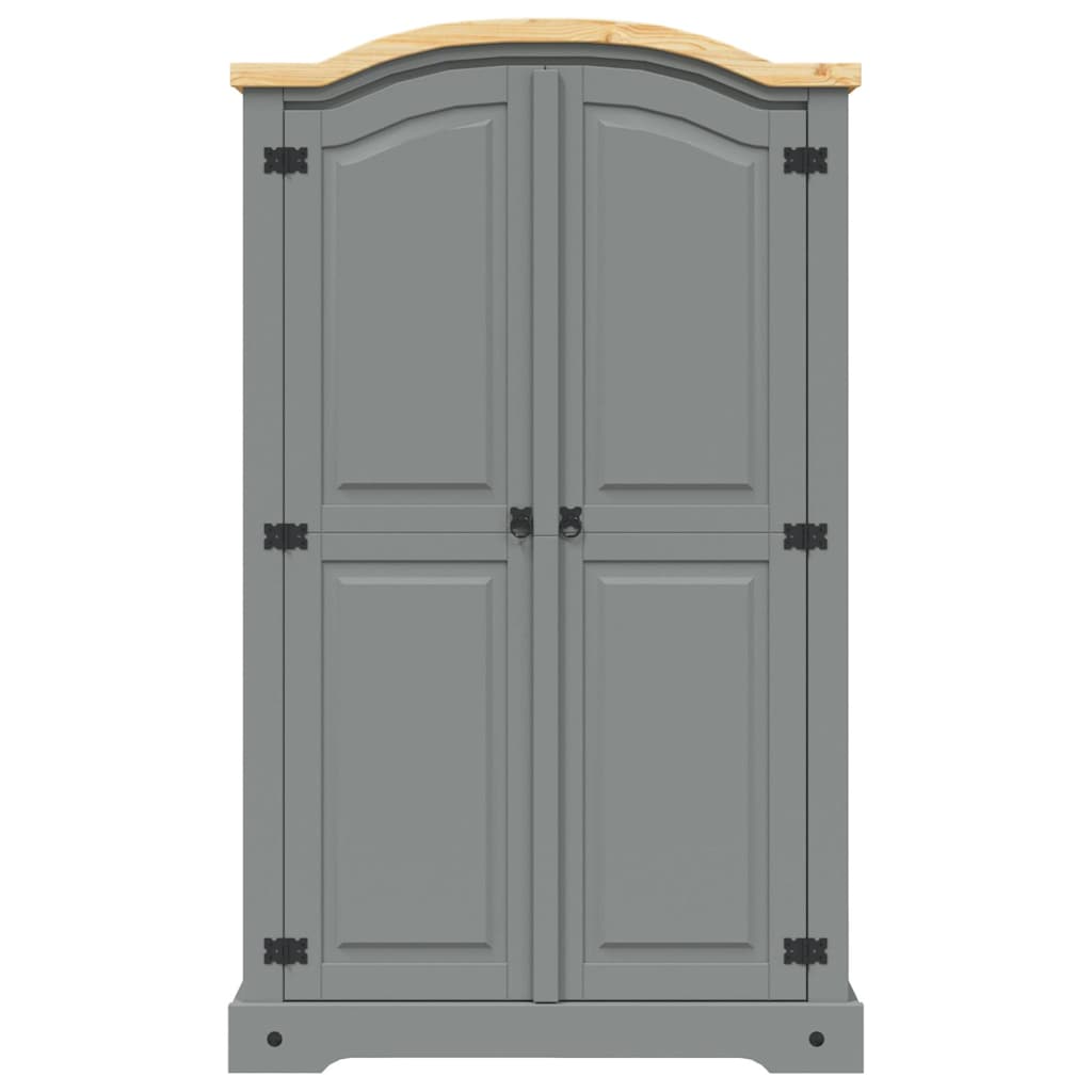vidaXL Armadio in Legno di Pino Messicano Corona 2 Ante Grigio