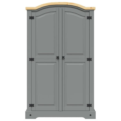 vidaXL Armadio in Legno di Pino Messicano Corona 2 Ante Grigio