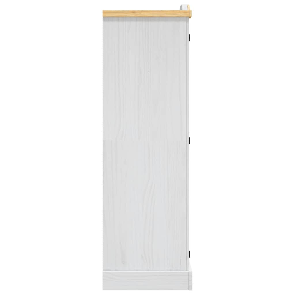 vidaXL Armadio in Legno di Pino Messicano Corona 2 Ante Bianco