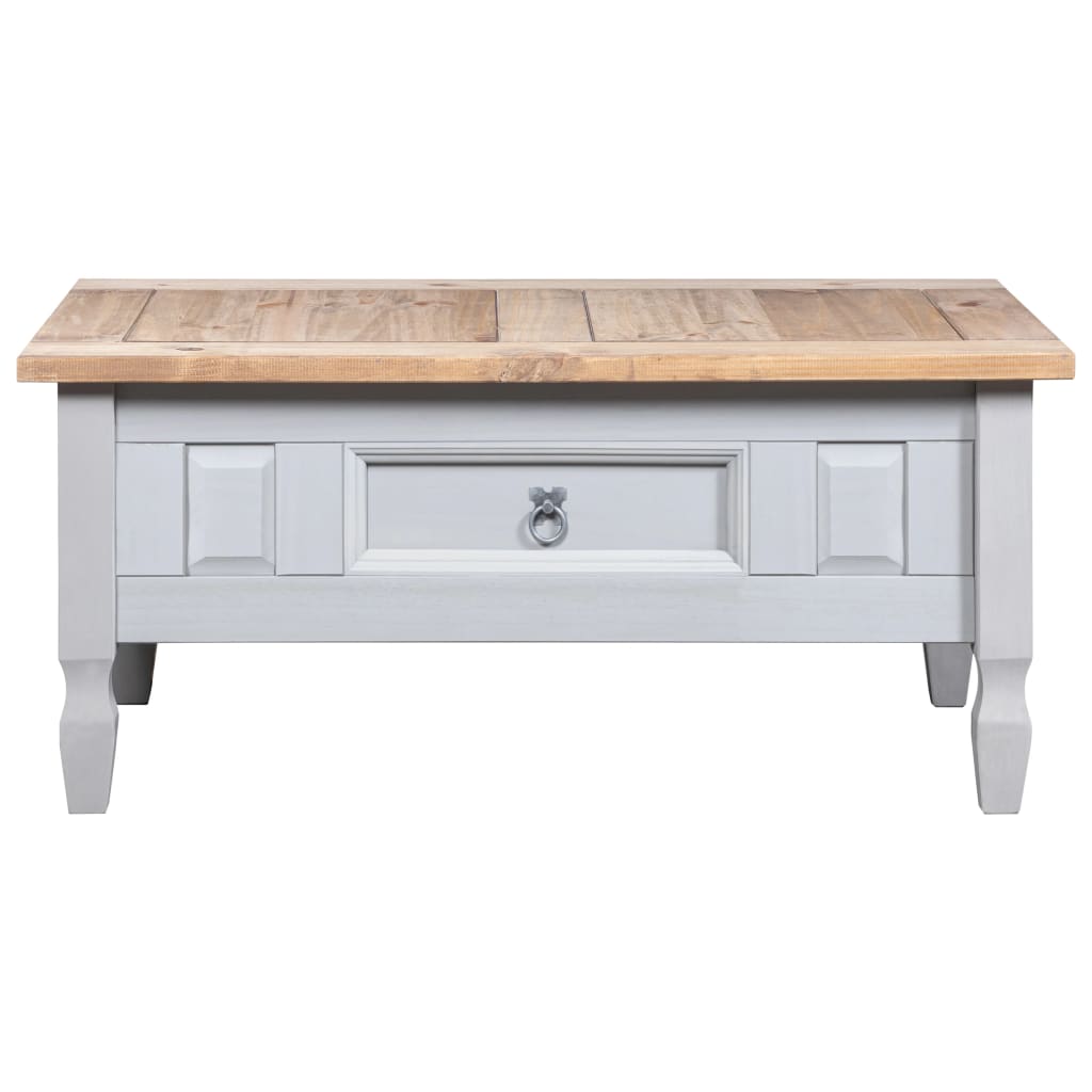 Tavolino Caffé Pino Messicano Corona Range Grigio 100x55x44 cm