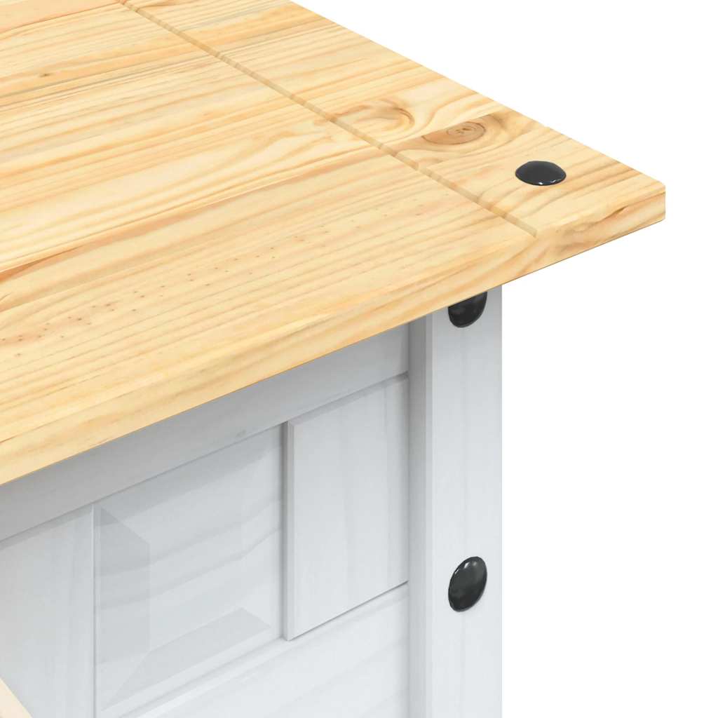 Tavolino Caffé Pino Messicano Corona Range Bianco 100x55x44 cm