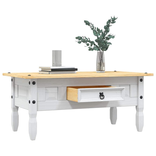 Tavolino Caffé Pino Messicano Corona Range Bianco 100x55x44 cm | homemem39
