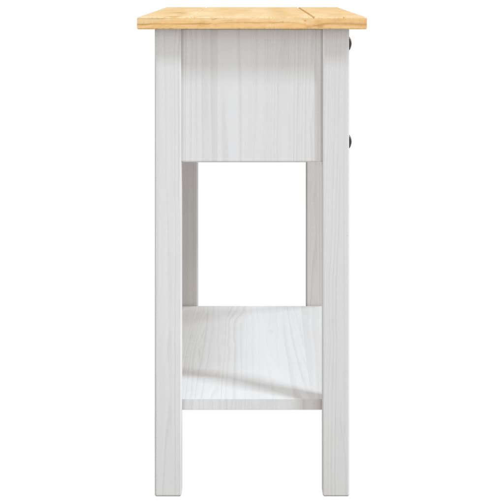 Tavolo Console in Pino Messicano Corona Bianco 90x34,5x73 cm - homemem39