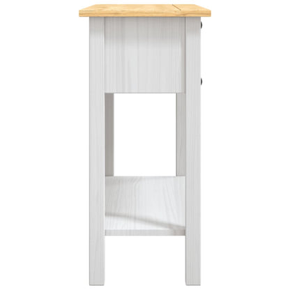 Tavolo Console in Pino Messicano Corona Bianco 90x34,5x73 cm - homemem39