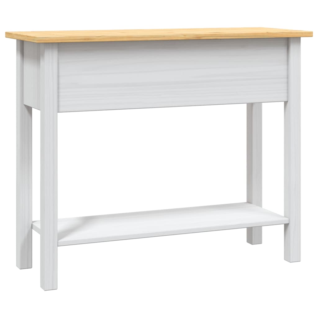 Tavolo Console in Pino Messicano Corona Bianco 90x34,5x73 cm - homemem39