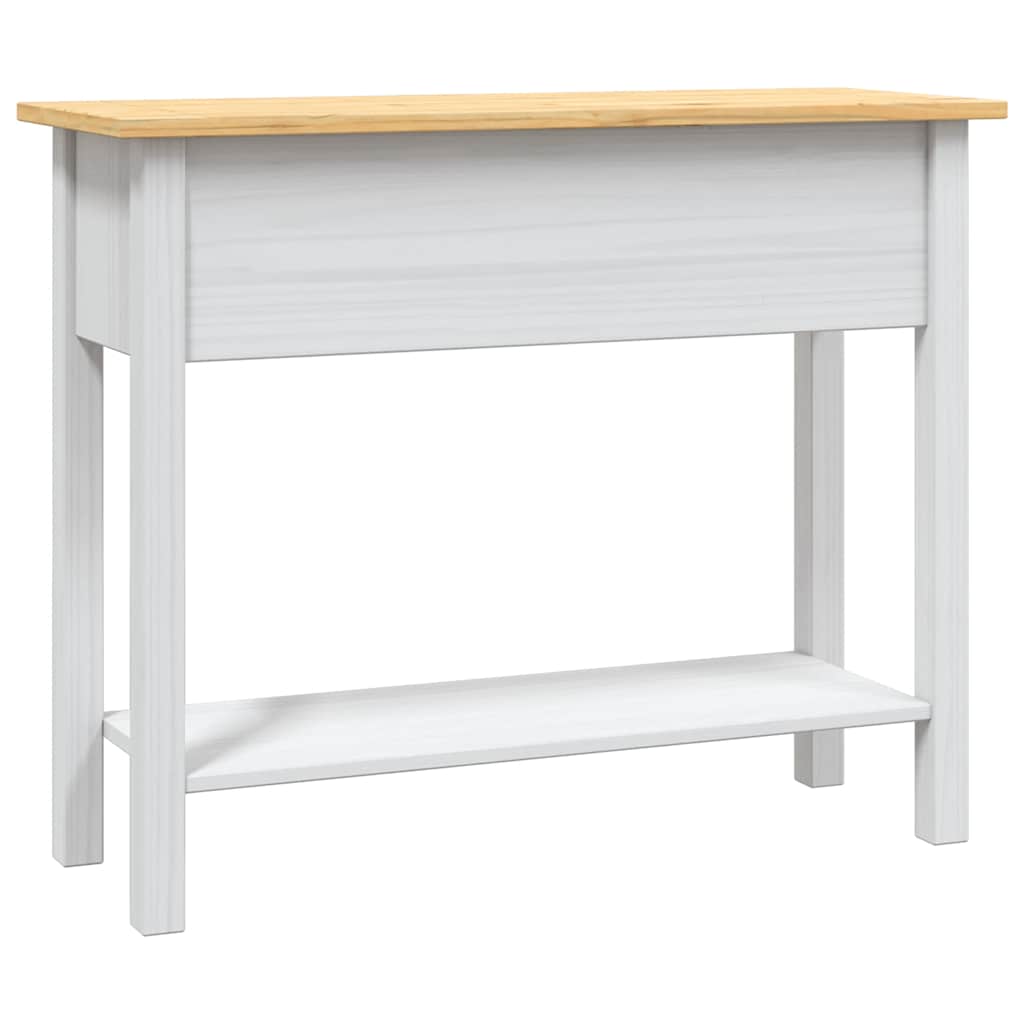 Tavolo Console in Pino Messicano Corona Bianco 90x34,5x73 cm