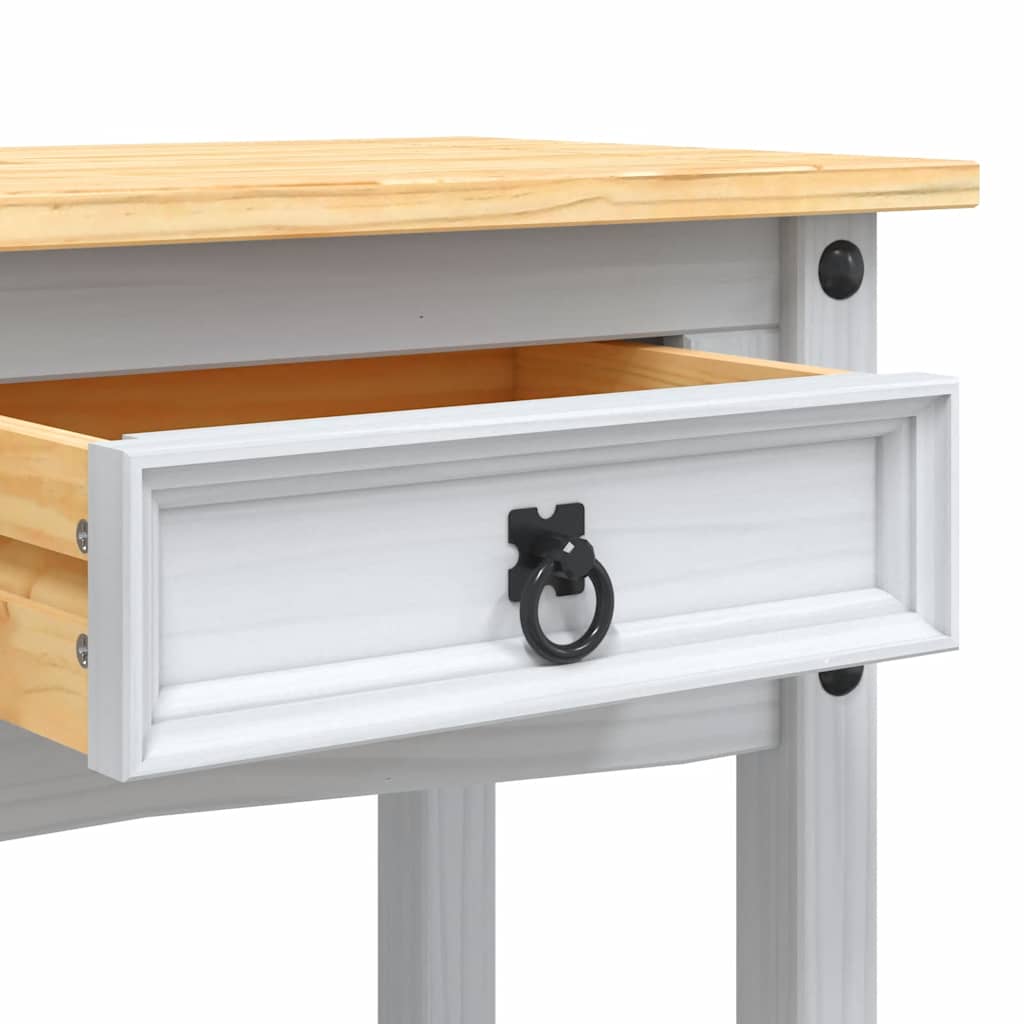 Tavolo Console in Pino Messicano Corona Bianco 90x34,5x73 cm
