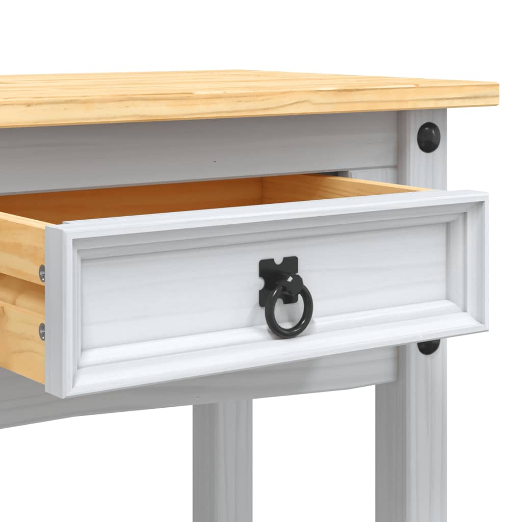 Tavolo Console in Pino Messicano Corona Bianco 90x34,5x73 cm - homemem39