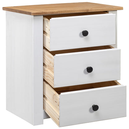 Comodino Bianco 46x40x57 cm in Legno di Pino Panama Range | homemem39