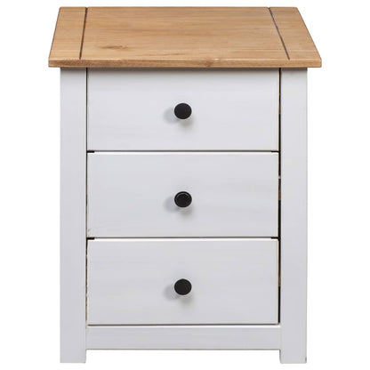 Comodino Bianco 46x40x57 cm in Legno di Pino Panama Range | homemem39