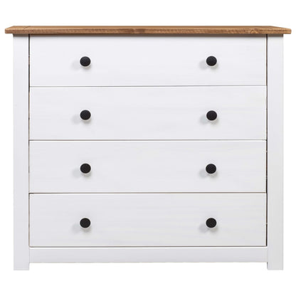 Armadietto Bianco 80x40x73 cm in Legno di Pino Modello Panama