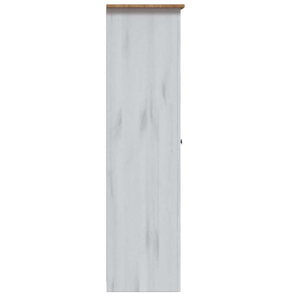 White 3-Door Wardrobe 118x50x171.5cm in Panama Range Pine