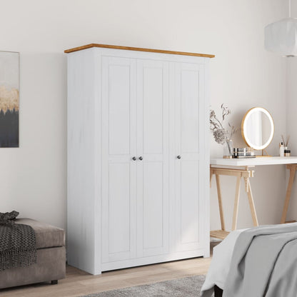 White 3-Door Wardrobe 118x50x171.5cm in Panama Range Pine