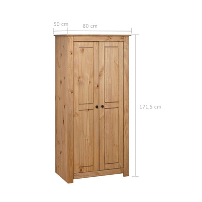 Armadio 80x50x171,5 cm in Legno Massello Pino Panama Range - homemem39