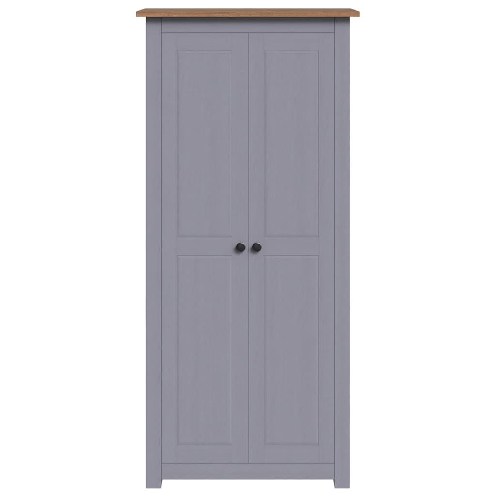 Armadio Grigio 80x50x171,5 cm Legno Massello Pino Panama Range - homemem39