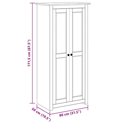Armadio Grigio 80x50x171,5 cm Legno Massello Pino Panama Range - homemem39