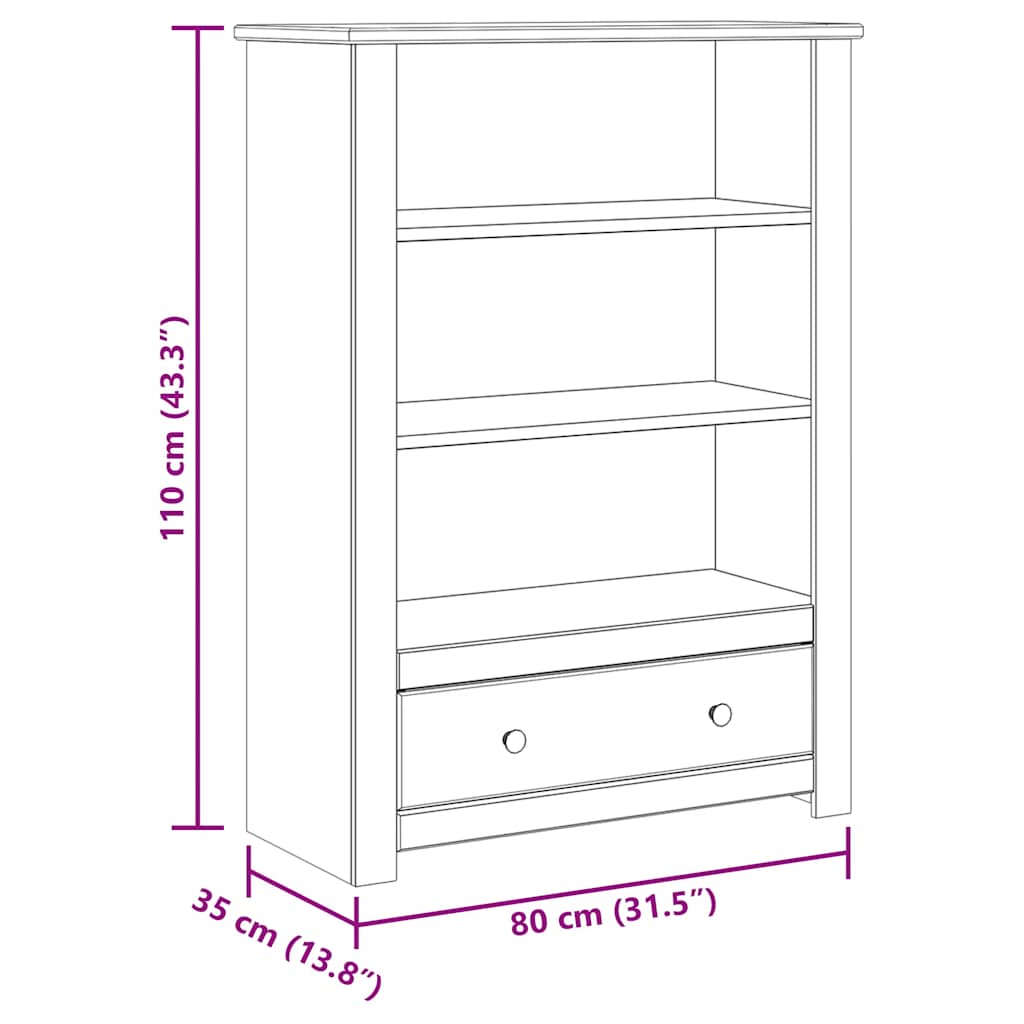 Libreria Bianca 80x35x110 cm in Pino Massello Panama Range | homemem39