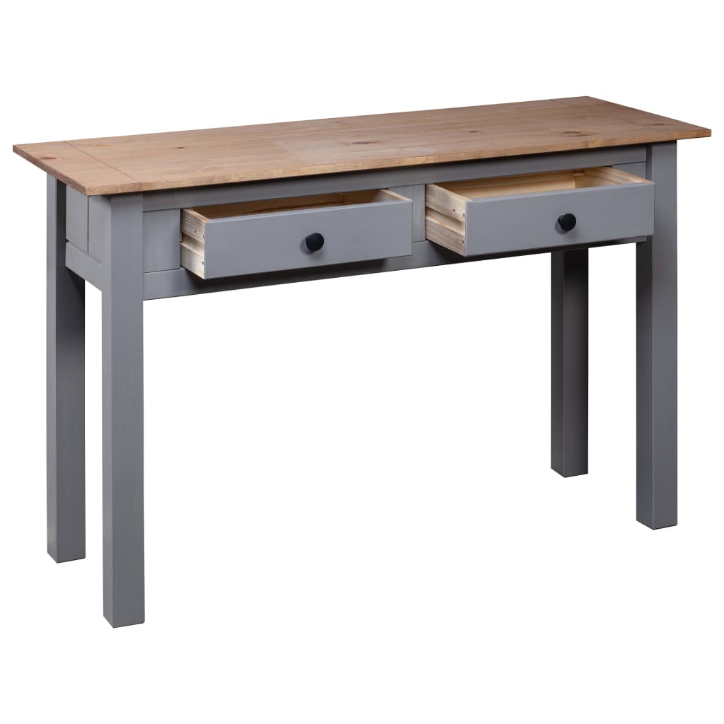 Tavolo Consolle Grigio 110x40x72 cm Legno Massello Pino Panama - homemem39