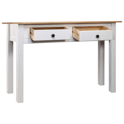 Tavolo Consolle Bianco 110x40x72 cm Legno Massello Pino Panama | homemem39