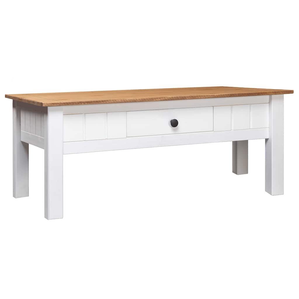 Tavolino Salotto Bianco 100x60x43,5cm Pino Massello Panama Range