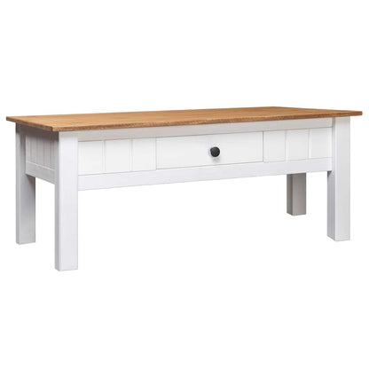 Tavolino Salotto Bianco 100x60x43,5cm Pino Massello Panama Range
