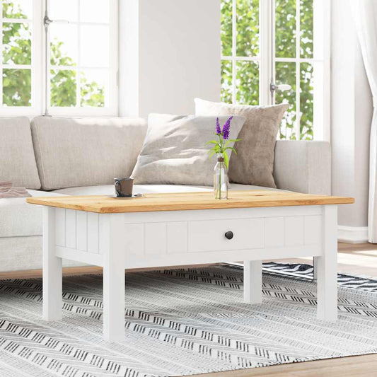 Tavolino Salotto Bianco 100x60x43,5cm Pino Massello Panama Range | homemem39