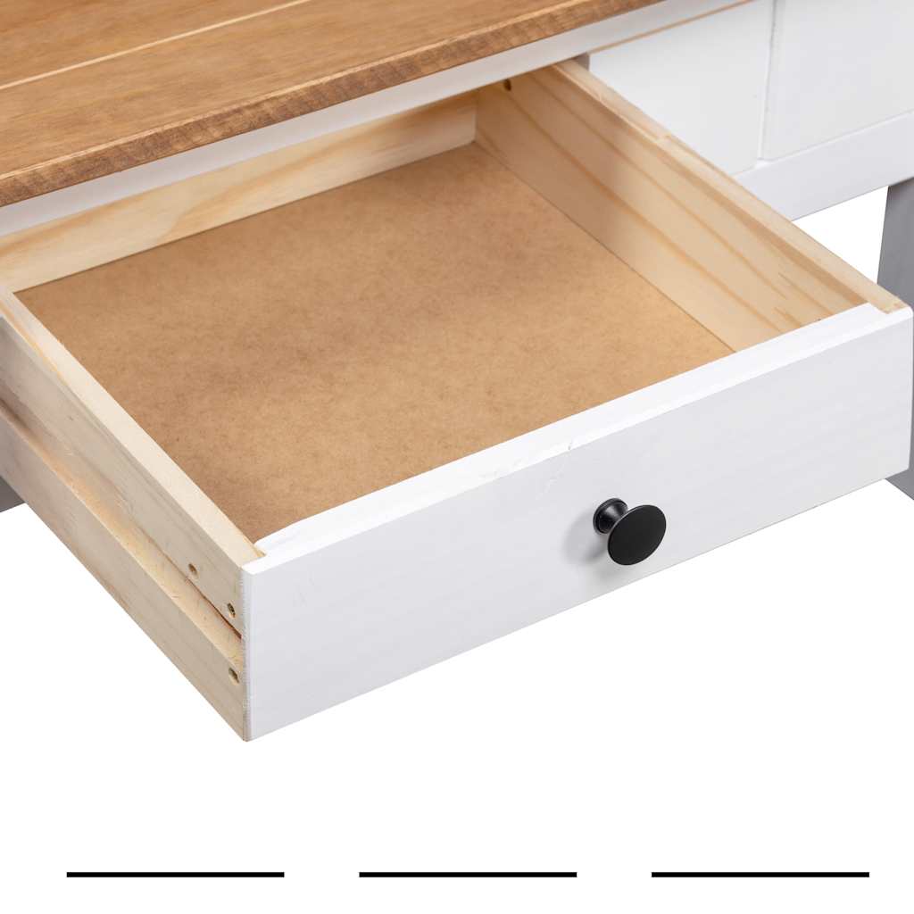 Tavolino Salotto Bianco 100x60x43,5cm Pino Massello Panama Range