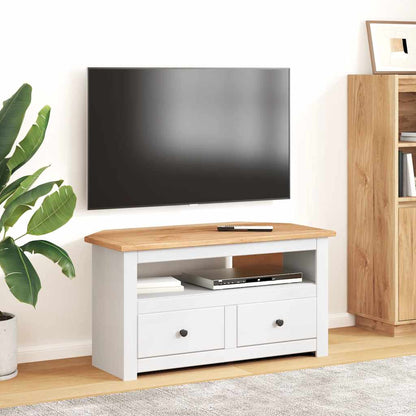 Mobile Porta TV Angolare Bianco 93x49x49cm in Pino Serie Panama