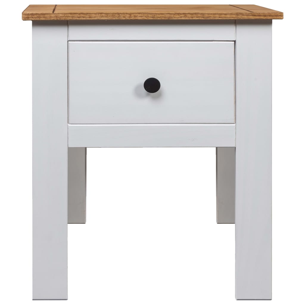 Comodino Bianco 46x40x57 cm in Legno di Pino Panama Range | homemem39