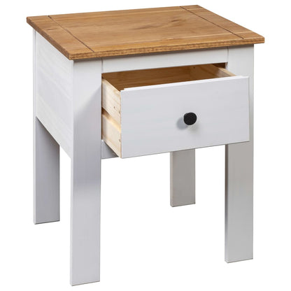Comodino Bianco 46x40x57 cm in Legno di Pino Panama Range | homemem39