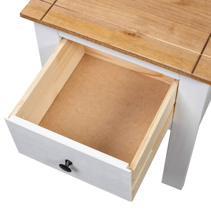 Comodino Bianco 46x40x57 cm in Legno di Pino Panama Range | homemem39