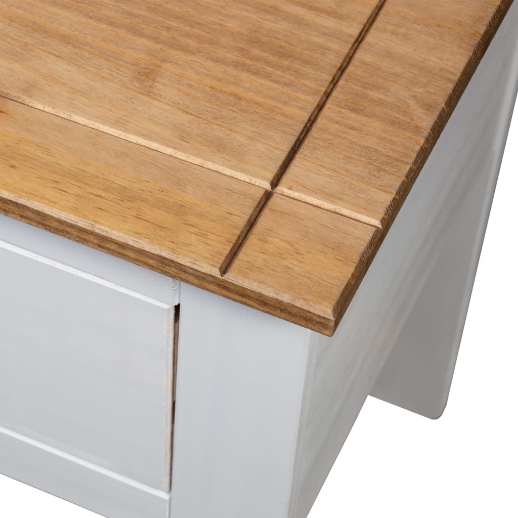 Comodino Bianco 46x40x57 cm in Legno di Pino Panama Range | homemem39