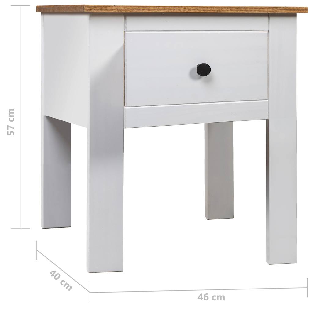 Comodino Bianco 46x40x57 cm in Legno di Pino Panama Range | homemem39