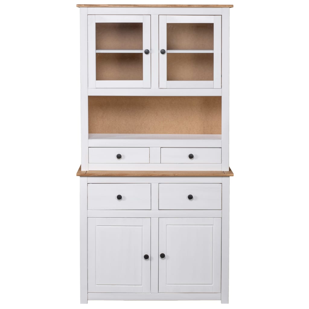 Credenza Bianca 93x40,5x180 cm in Legno Massello di Pino Panama | homemem39