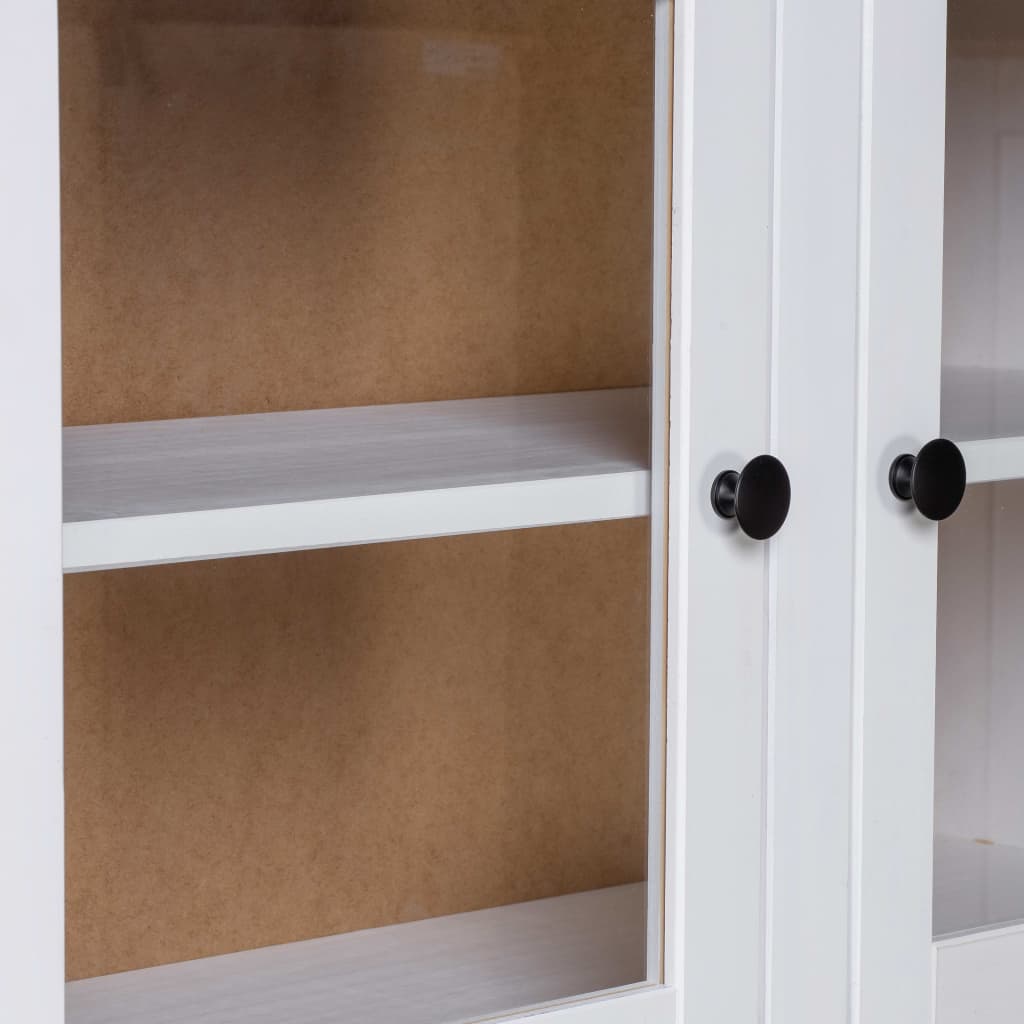 Credenza Bianca 93x40,5x180 cm in Legno Massello di Pino Panama | homemem39