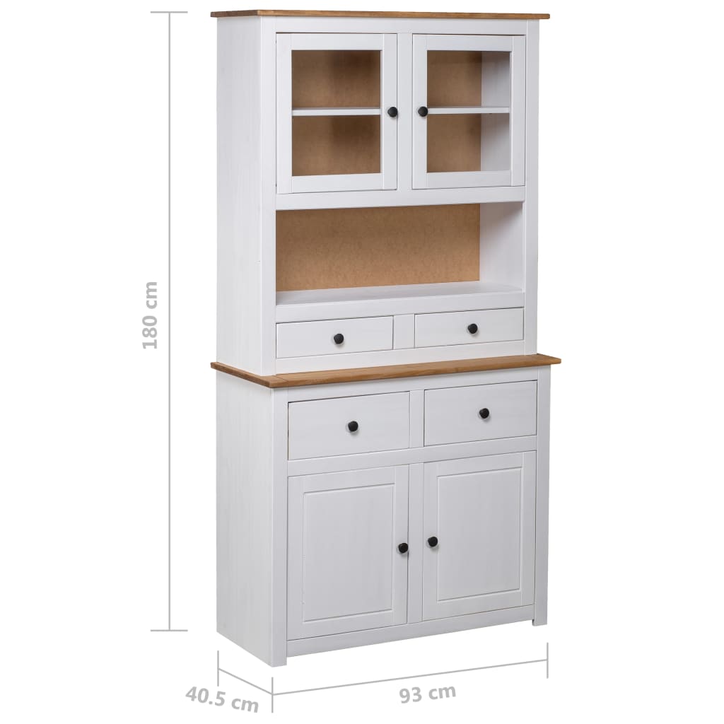 Credenza Bianca 93x40,5x180 cm in Legno Massello di Pino Panama | homemem39