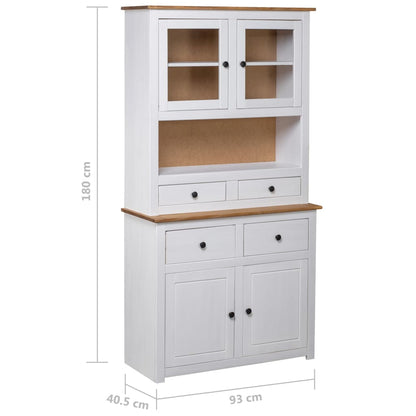 Credenza Bianca 93x40,5x180 cm in Legno Massello di Pino Panama | homemem39