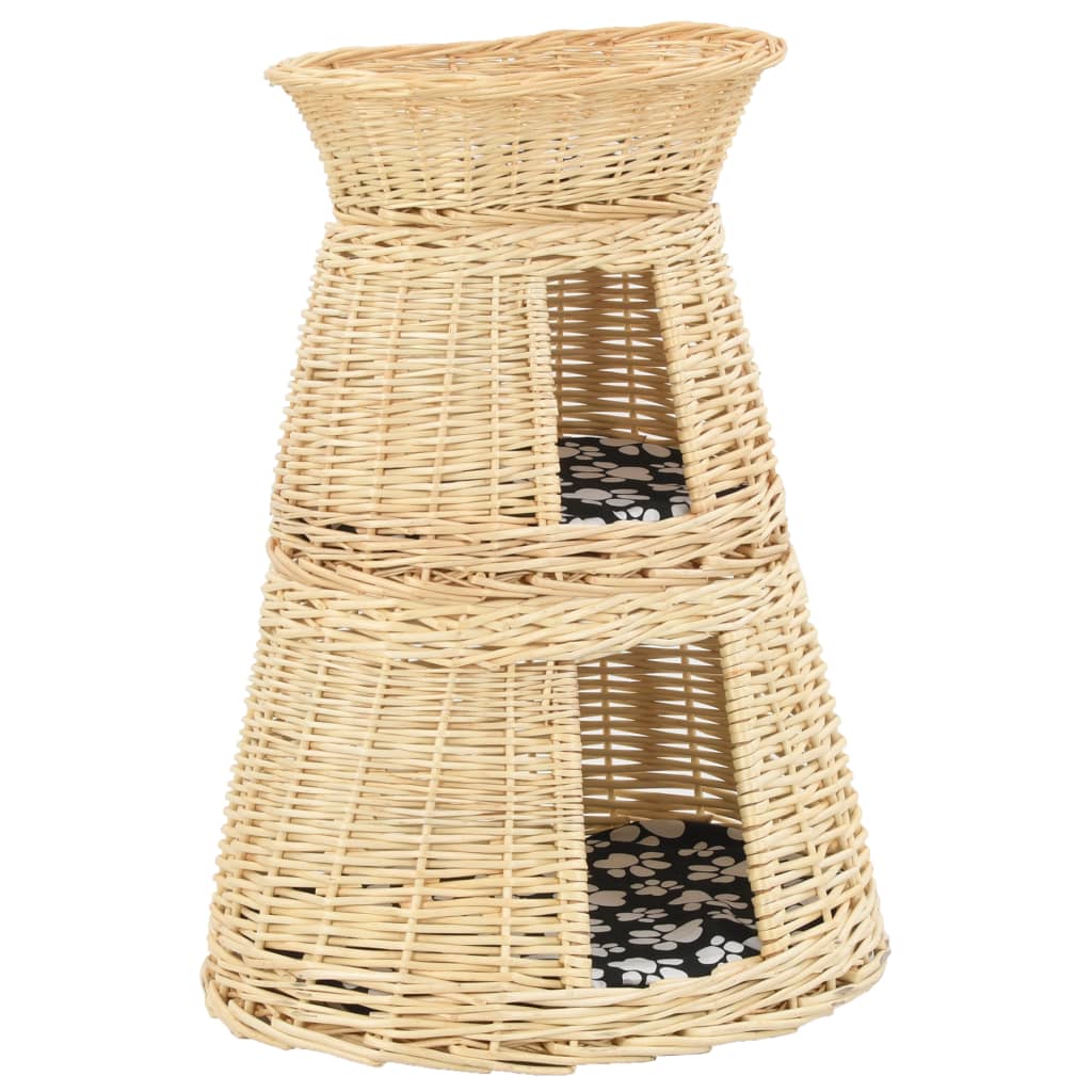 Set Ceste per Gatti con Cuscini 3 pz 47x34x60 cm Salice Naturale | homemem39