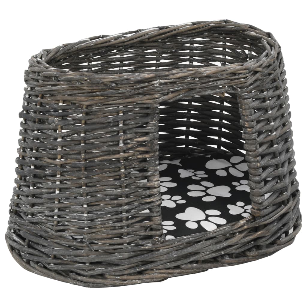 Ceste Gatti con Cuscini Grigio 3pz 47x34x60cm Salice Naturale | homemem39