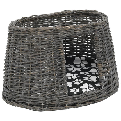 Ceste Gatti con Cuscini Grigio 3pz 47x34x60cm Salice Naturale | homemem39