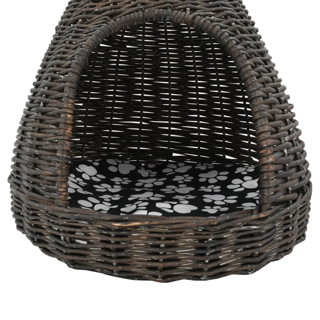 Cesta per Gatti Cuscino Grigio 40x60cm Teepee Salice Naturale | homemem39