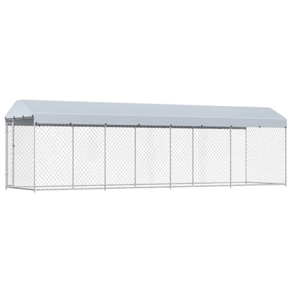 Recinzione per Cani da Esterno con Tetto 760x190x225 cm | homemem39