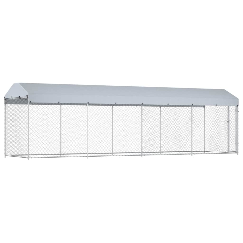 Recinzione per Cani da Esterno con Tetto 760x190x225 cm | homemem39